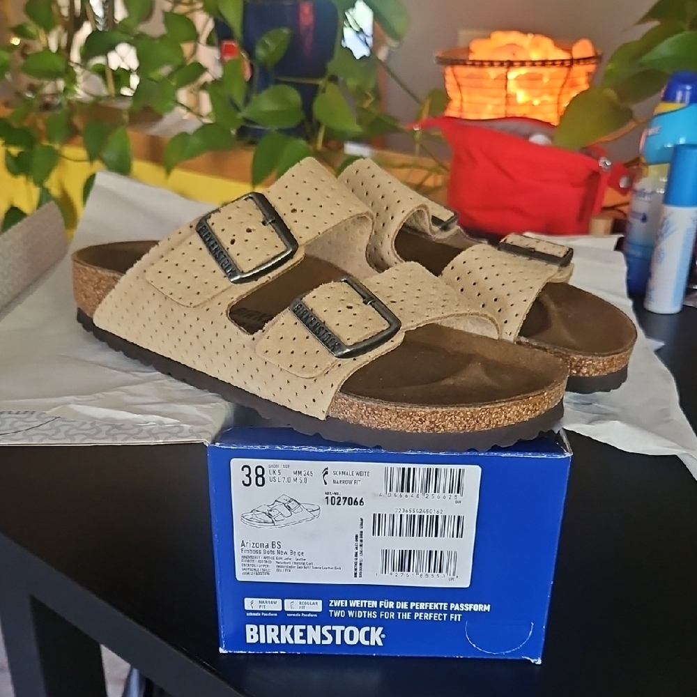 Arizona - Emboss Dots in New Beige by Birkenstock